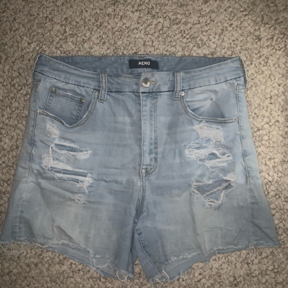 WOMENS SIZE 14 HIGH RISE CURVY MIDI 3” STRETCHY JEAN SHORTS